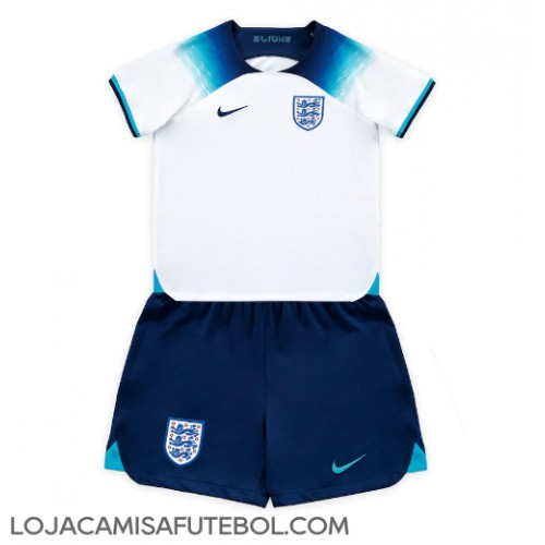 Camisa de Futebol Inglaterra Equipamento Principal Infantil Mundo 2022 Manga Curta (+ Calças curtas)